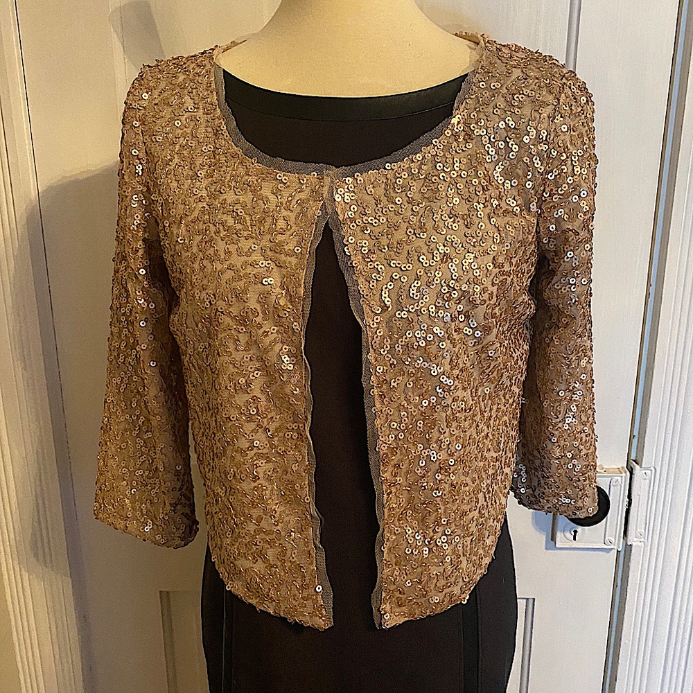 American Eagle Sheer Sequined Short Cardigan Med.